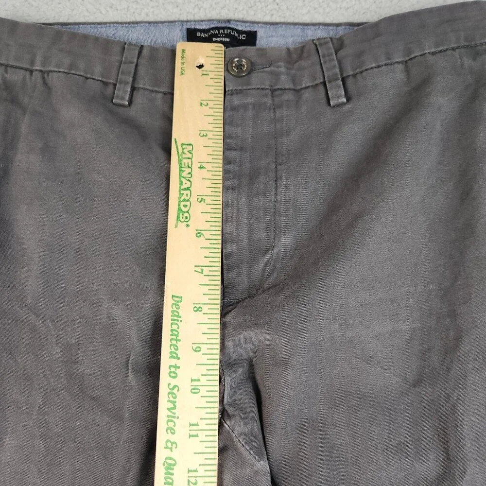 Banana Republic Pants Men's 34x34 Gray Chinos Emerson Straight Leg Casual Slacks